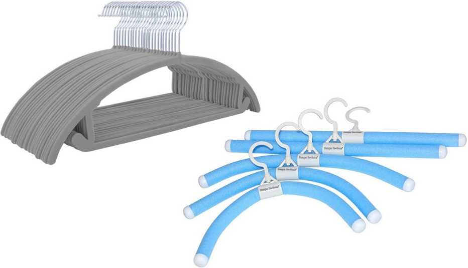 MIZGI Velvet No-Slip, No Shoulder Bump Hangers; Feel Kozi No-Bumps Hangers