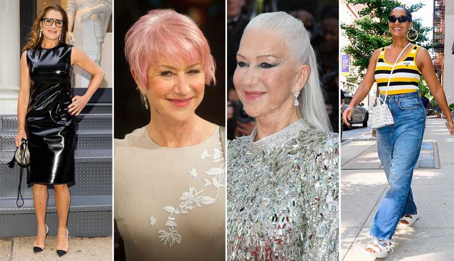 Brooke Shields, Helen Mirren in 2013, Helen Mirren in 2022 and Tracee Ellis Ross