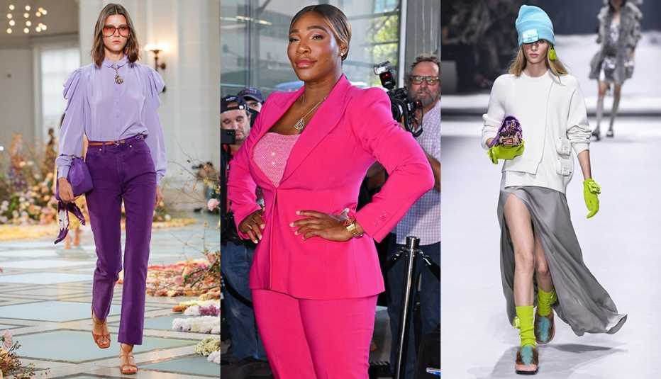 A model walks the runway during the Ulla Johnson Ready to Wear Spring/Summer 2023 fashion show; Serena Williams arrives at the Michael Kors fashion show; a model walks the runway during the Fendi Ready to Wear Spring/Summer 2023 fashion show