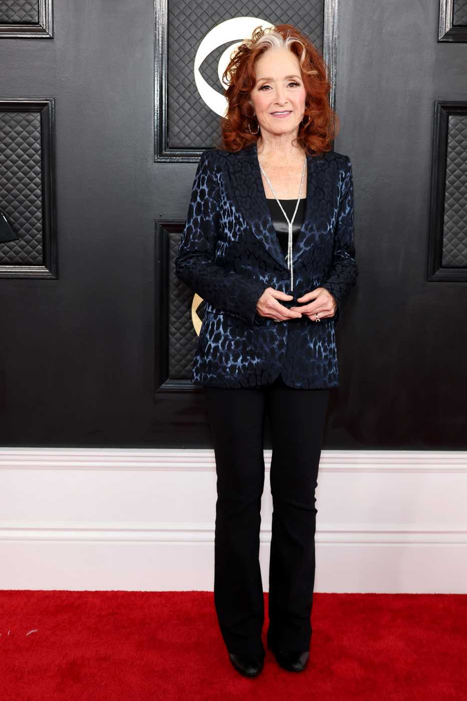 Bonnie Raitt on the red carpet at the 65th Grammy Awards