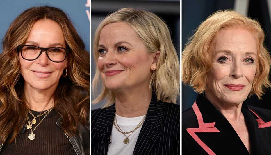 from left to right jennifer grey then amy pohler then holland taylor
