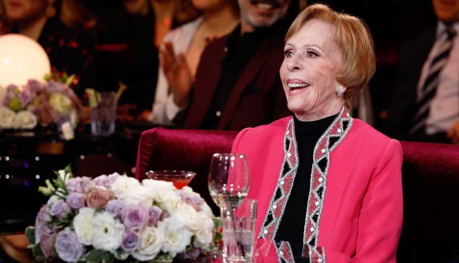 Carol Burnett smiling in the NBC special Carol Burnett: 90 Years of Laughter + Love