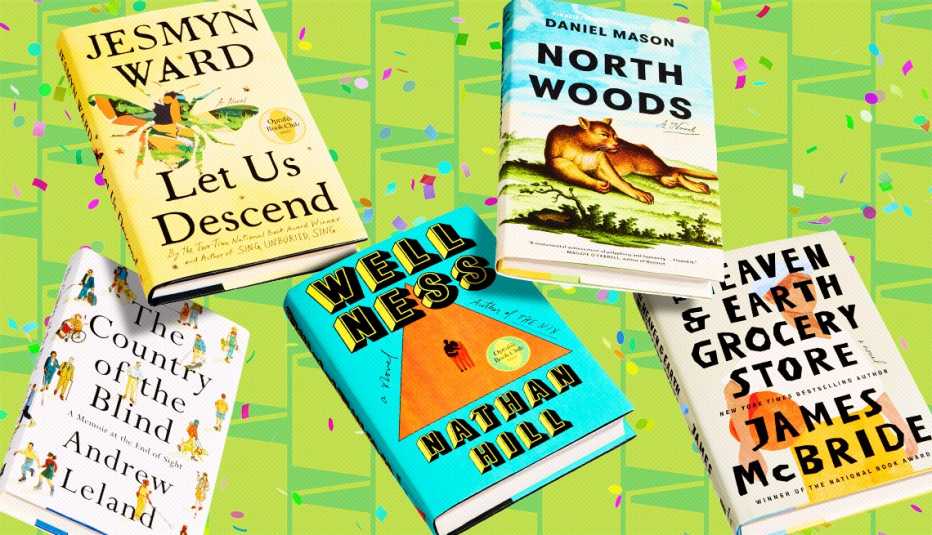 collage of five different books