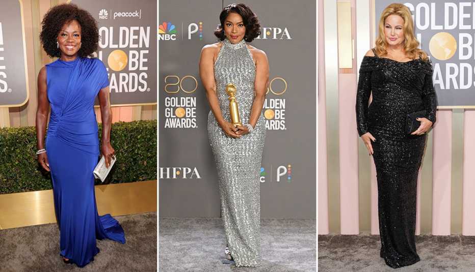 Viola Davis, Angela Bassett and Jennifer Coolidge at the 80th Annual Golden Globe Awards