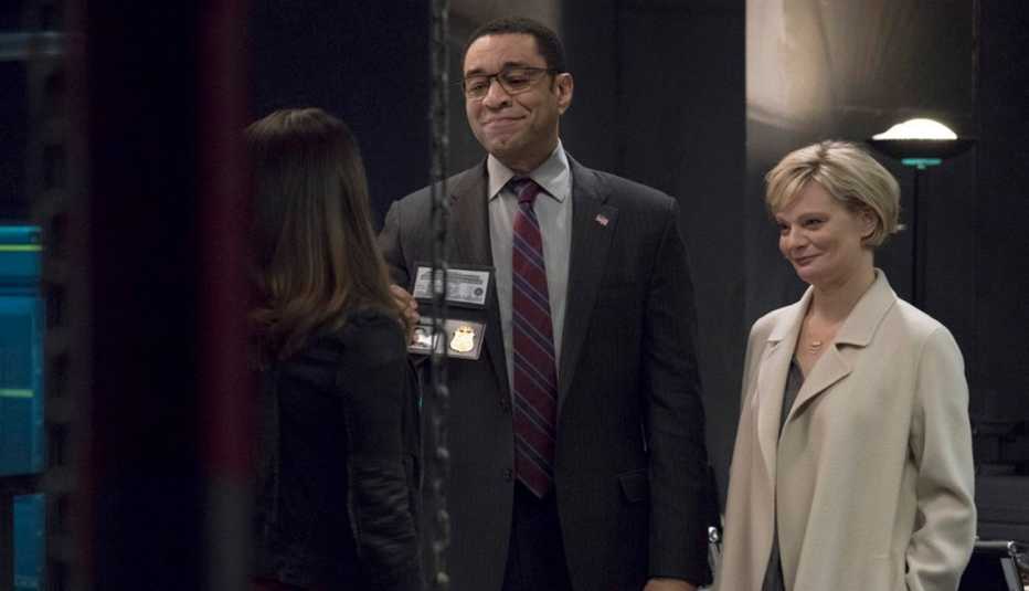 Harry Lennix as Harold Cooper and Martha Plimpton as Dr. Sharon Fulton in “Blacklist.” Harry Lennix as Harold Cooper and Martha Plimpton as Dr. Sharon Fulton in “Blacklist.”