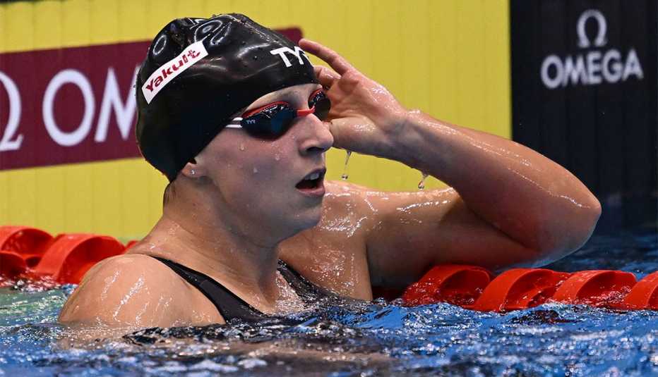 katie ledecky of team united states after winning the womens fifteen hundred meter freestyle final