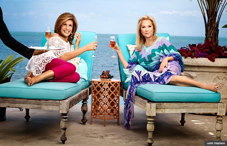 Kathie Lee Gifford and Hoda Kotb lounge at Kathie Lee's Flordia home (Justin Stephens)
