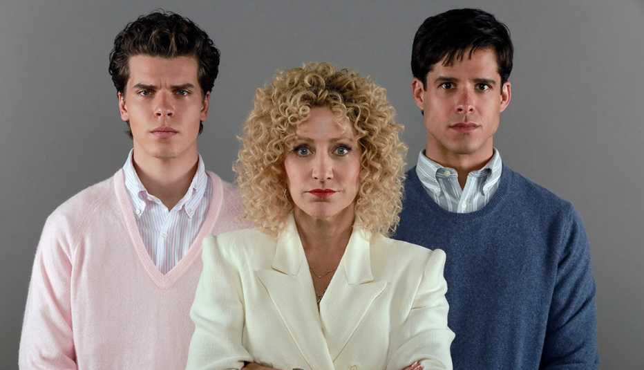 Gus Halper, Edie Falco and Miles Gaston Villanueva in Law and Order True Crime The Menendez Murders Gus Halper, Edie Falco and Miles Gaston Villanueva in Law and Order True Crime The Menendez Murders