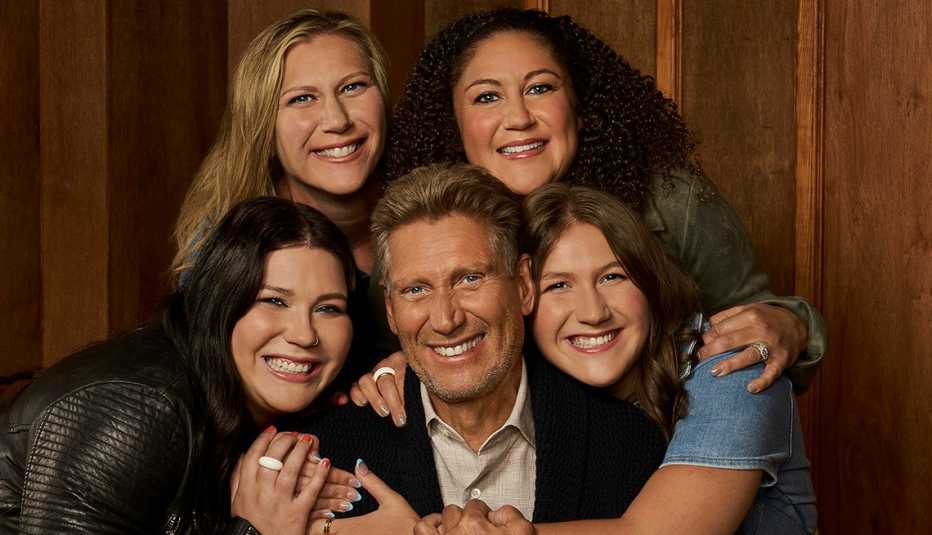 the golden bachelor star gerry turner gathered together with his children and granddaughters