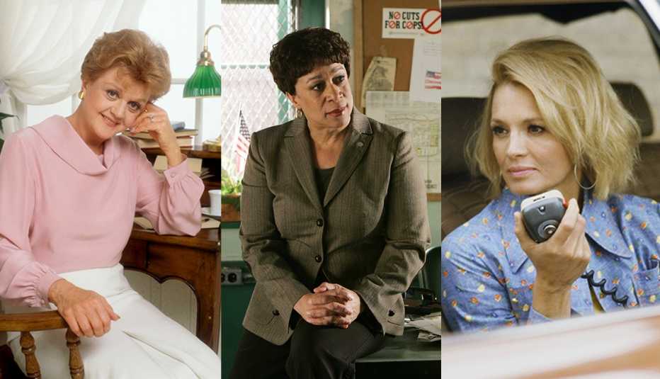 Three images side by side of Angela Lansbury S Epatha Merkerson and Angie Dickinson