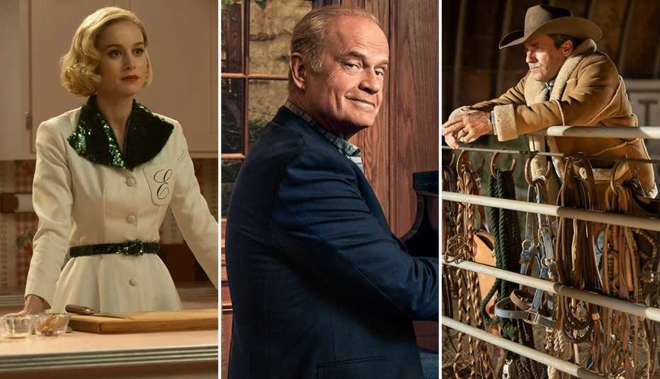 Brie Larson stars in the Apple TV+ series "Lessons in Chemistry," Kelsey Grammer reprises his role as Frasier Crane in the Paramount+ series "Frasier" and Jon Hamm stars in Season 5 of the FX series "Fargo." brie larson stars in the apple tv plus series lessons in chemistry kelsey grammer reprises his role as frasier crane in the paramount plus series frasier and jon hamm in season five of the fx series fargo