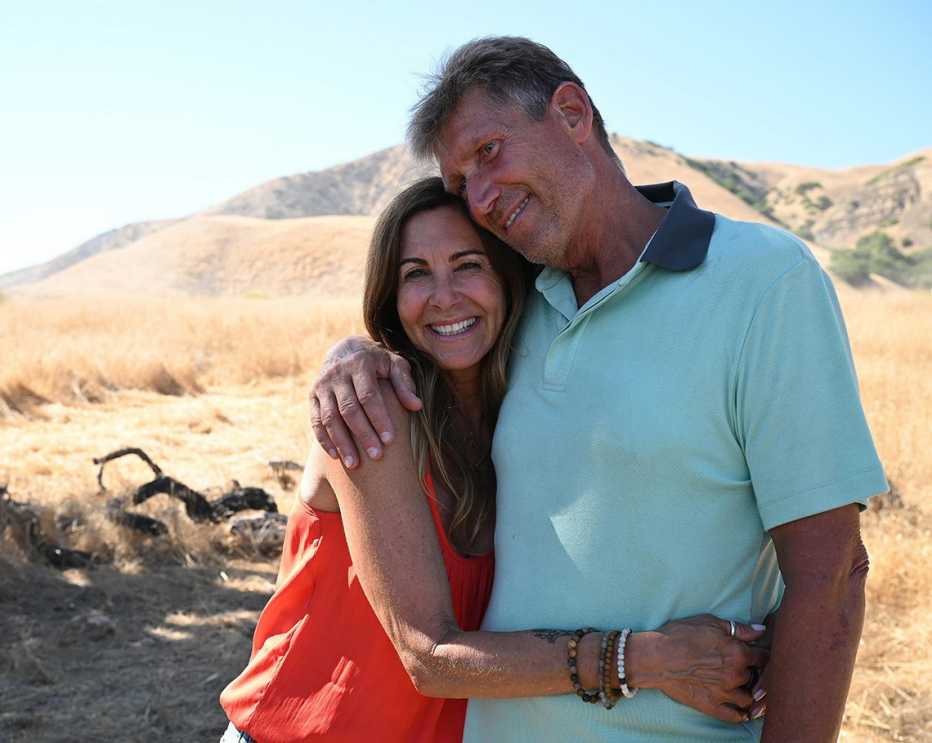 Leslie and Gerry Turner holding each other on "The Golden Bachelor."