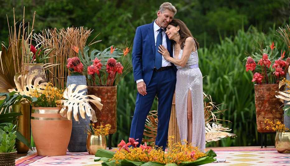 Gerry Turner and Theresa Nist embrace on the season finale of "The Golden Bachelor."
