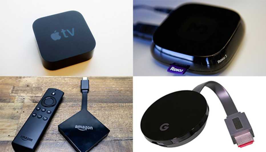 apple tv, amazon fire tv, roku and google chromecast