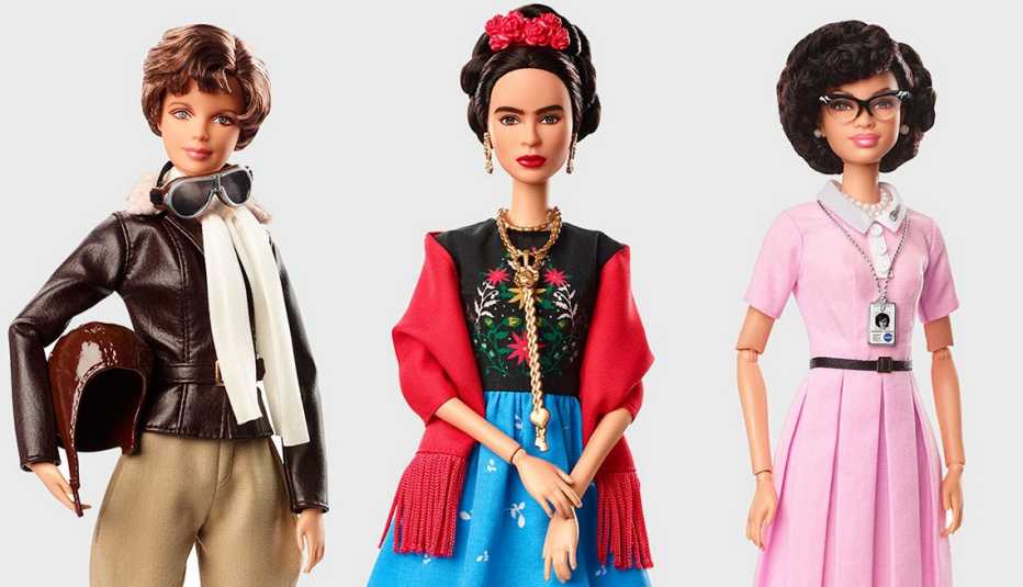 2018 Barbie Inspiring Women are from left, Amelia Earhart, Frida Kahlo and Katherine Johnson. 2018 Barbie Inspiring Women are from left, Amelia Earhart, Frida Kahlo and Katherine Johnson.