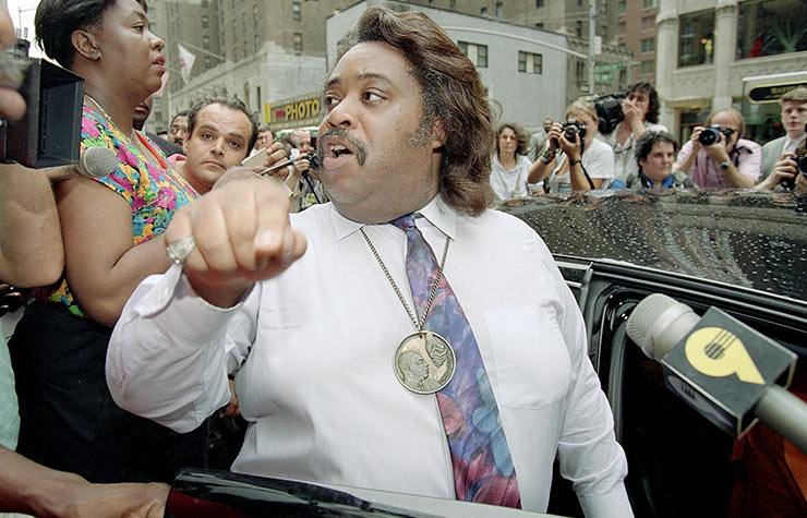 Activist Rev. Al Sharpton speaks outside the Democratic National Convention in New York in 1992., Historical Review of Leading Black Civil Rights Organizations Activist Rev. Al Sharpton speaks outside the Democratic National Convention in New York in 1992., Historical Review of Leading Black Civil Rights Organizations