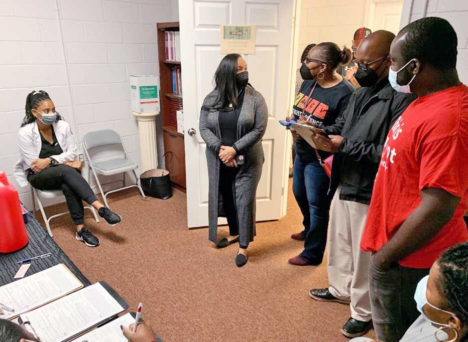 u s representative nikema williams got a flu shot at the churchs vaccine clinic