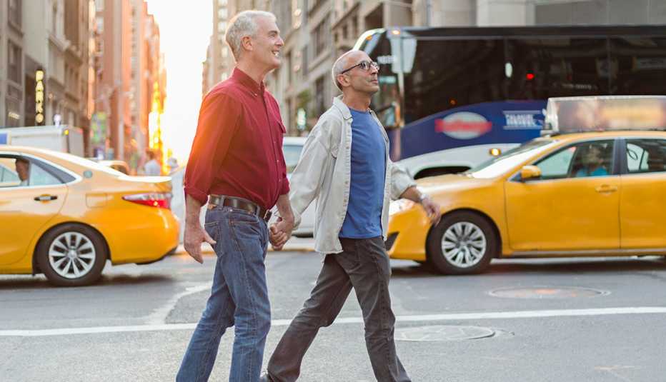 A gay couple in New York City A gay couple in New York City