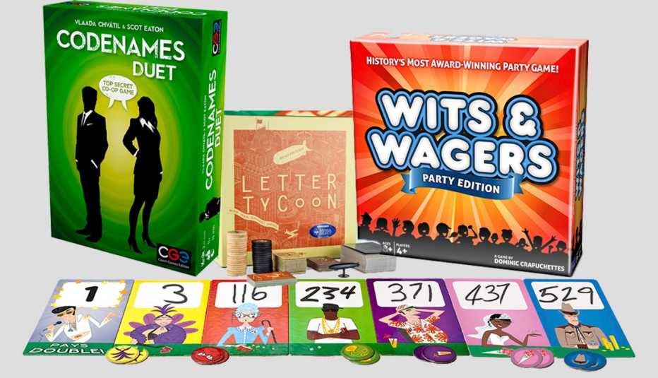 Various board game boxes