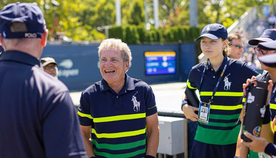Ball Boy Bob Kass smiling with other ball boys during a qualifying session at the U.S. Open. Ball Boy Bob Kass smiling with other ball boys during a qualifying session at the U.S. Open.
