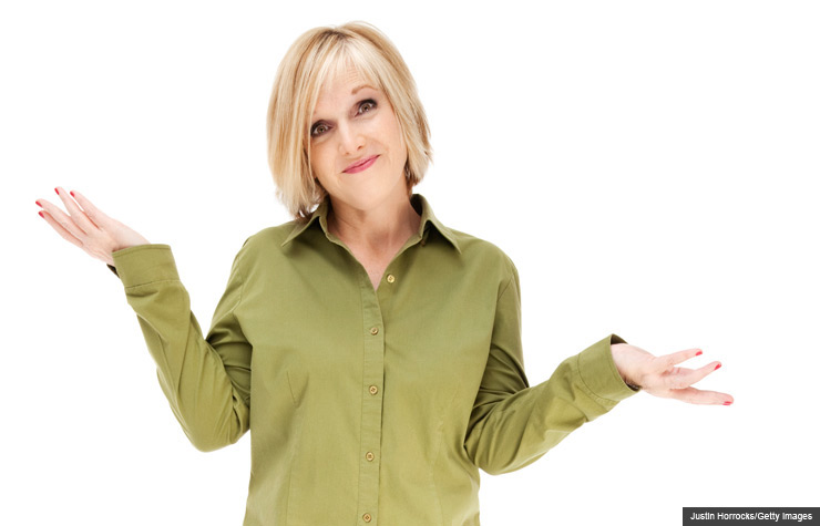 Woman shrugs her shoulders, Dating pros and cons