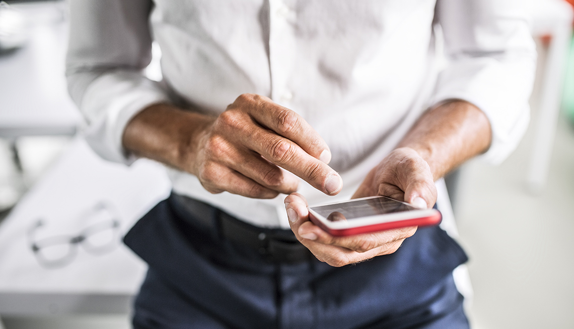 a man using a cell phone
