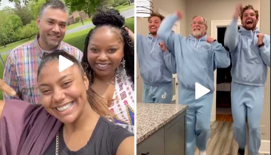 Screengrabs of videos from @trinityprado and @the.mcfarlands