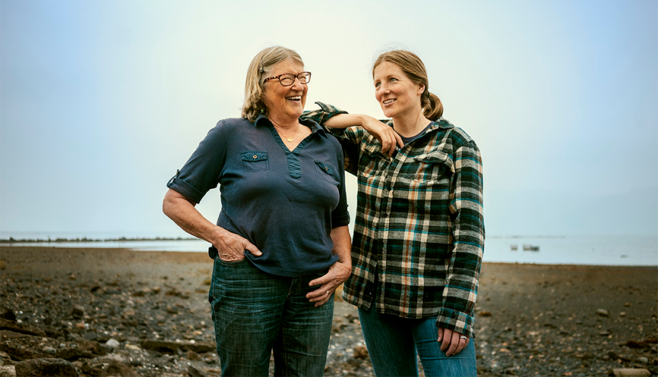 Helena James chats with her daughter, Lissa