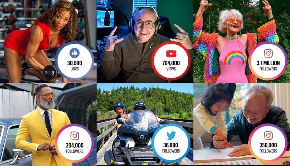 Various photos of social influencers
