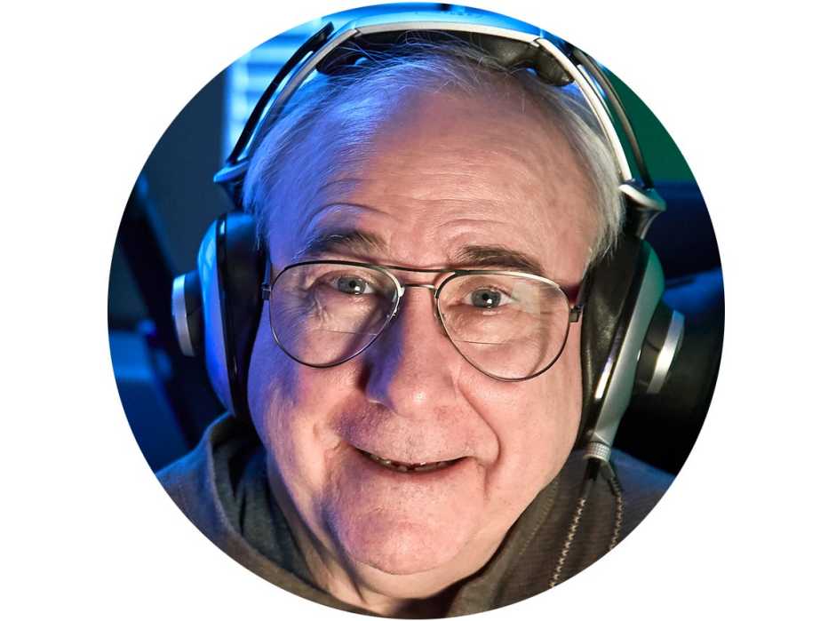 Photo of William Rollins wearing headphones Photo of William Rollins wearing headphones