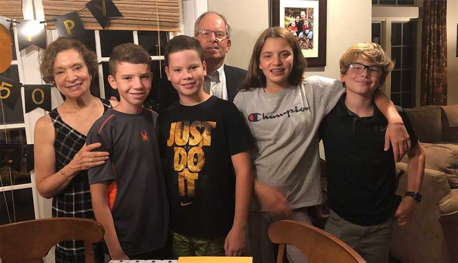 Ann Hughes and her grandchildren