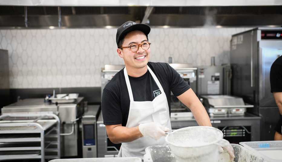 chef viet pham in a kitchen