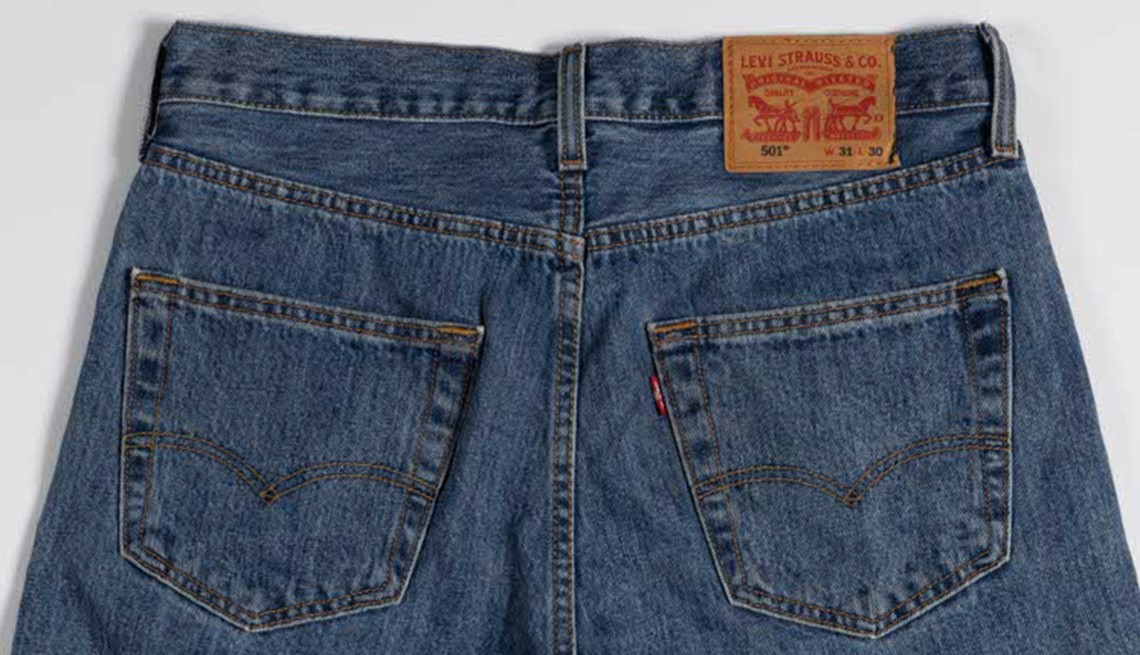 a view of levis 501 jeans from the back