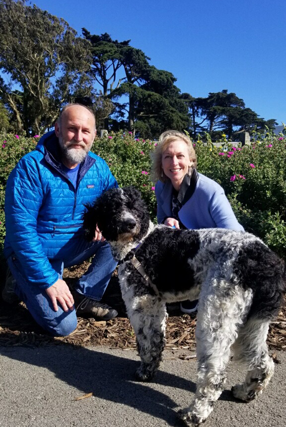 Stephanie Losee, her fiancé Rick Hamilton, and their dog Cowboy for the pet adoption/fostering story. 