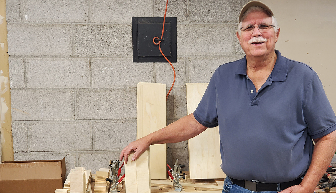 Ralph Kemptner in woodworking studio