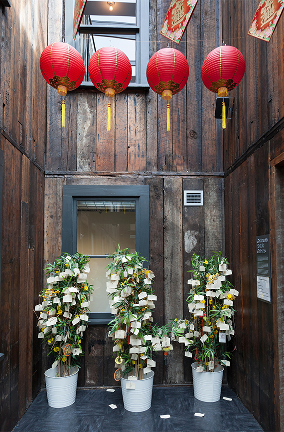 Chinese Wishing Trees in the KidPLACE exhibit at the Wing Luke Museum.