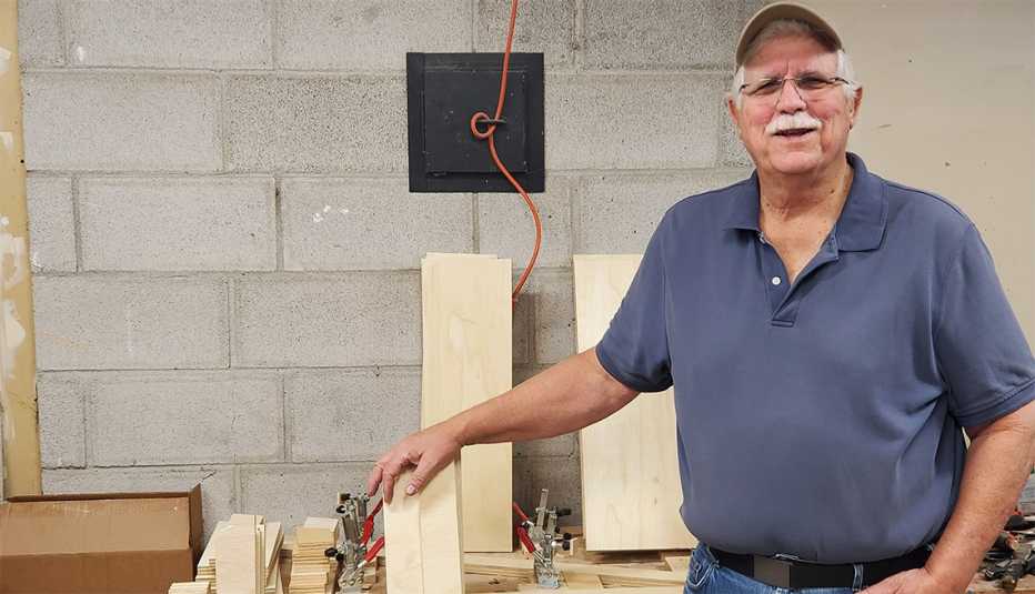 Ralph Kemptner in woodworking studio