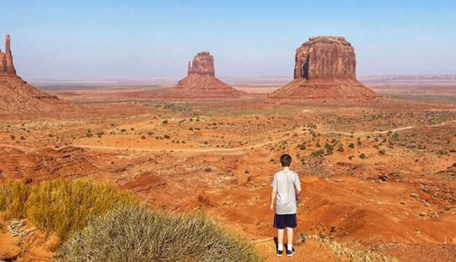 Terri Marshall’s grandson, Marshall, in Monument Valley in Arizona Terri Marshall’s grandson, Marshall, in Monument Valley in Arizona