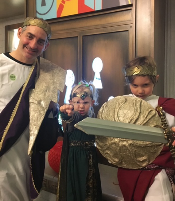 Father John Semel and children