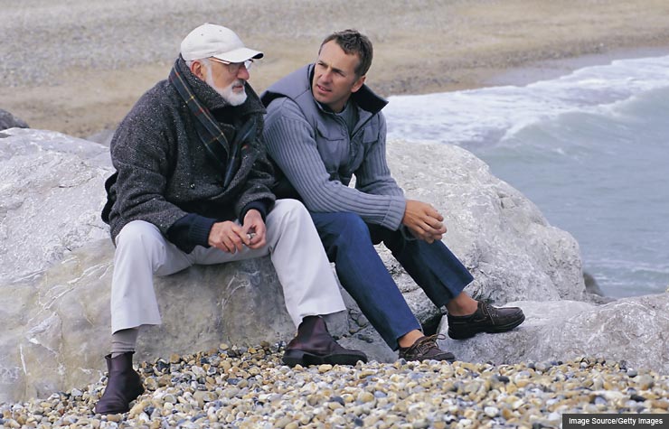 Father and son talking, Inheritance Etiquette (Image Source/Getty Images) Father and son talking, Inheritance Etiquette (Image Source/Getty Images)