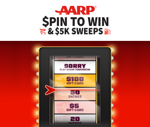 aarp spin to win 5 thousand dollars sweepstake