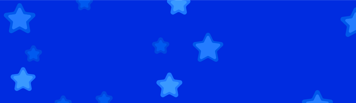 Electric blue background with stars