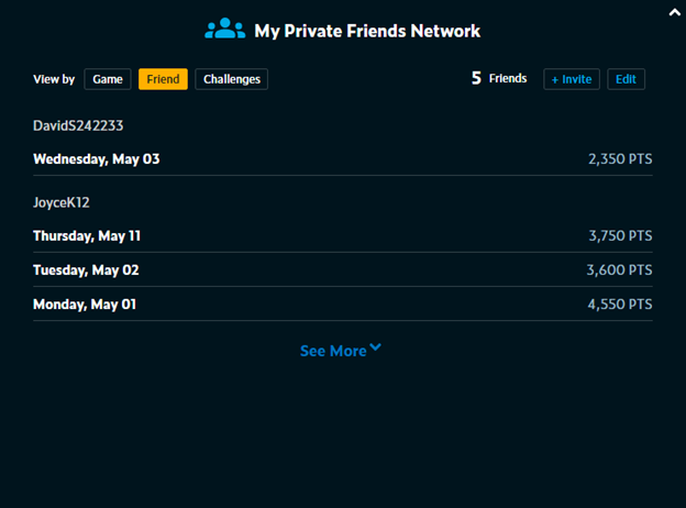 right again trivia private network friends tab
