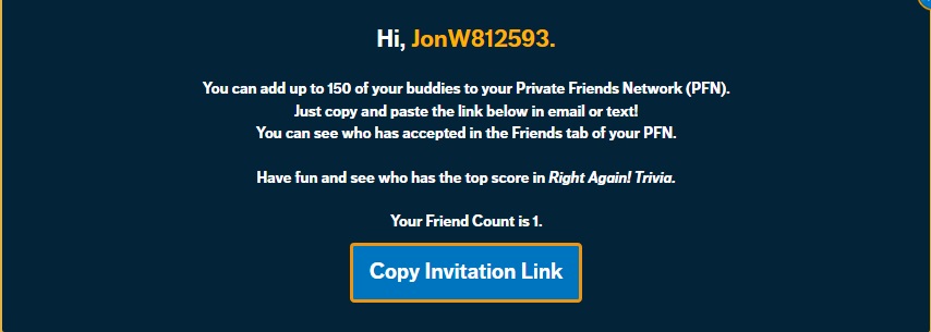 right again trivia how to invite friend