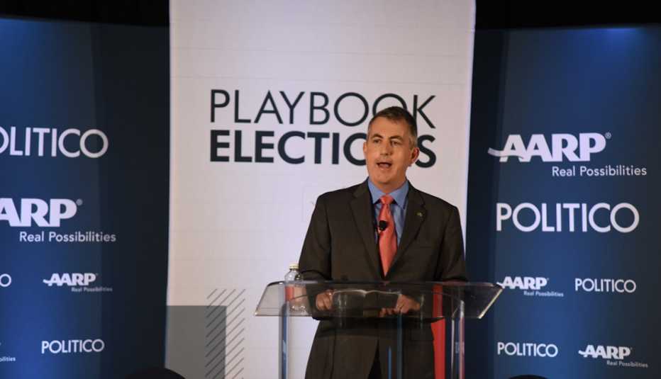Jeff Johnson, AARP Florida State Director, speaking at an event.