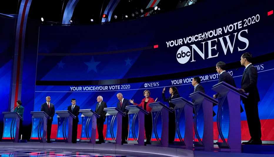 Candidates for the democratic party nomination for president on the debate stage Candidates for the democratic party nomination for president on the debate stage