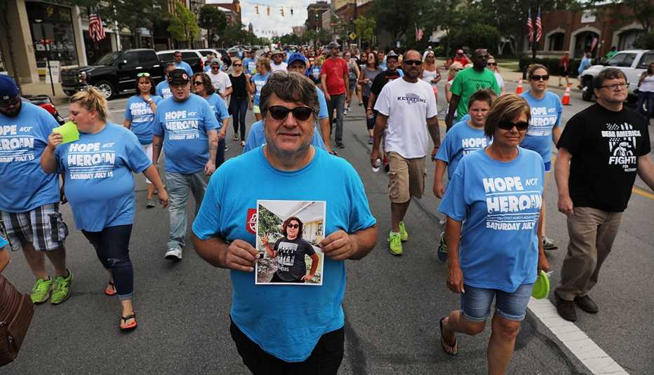 People walking during a rally