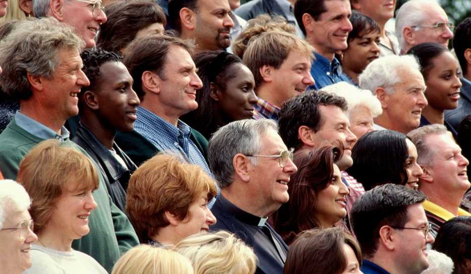 Diverse crowd of people in profile Diverse crowd of people in profile