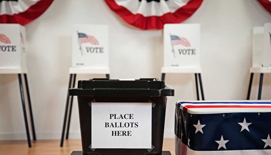 voting ballot next to american flag