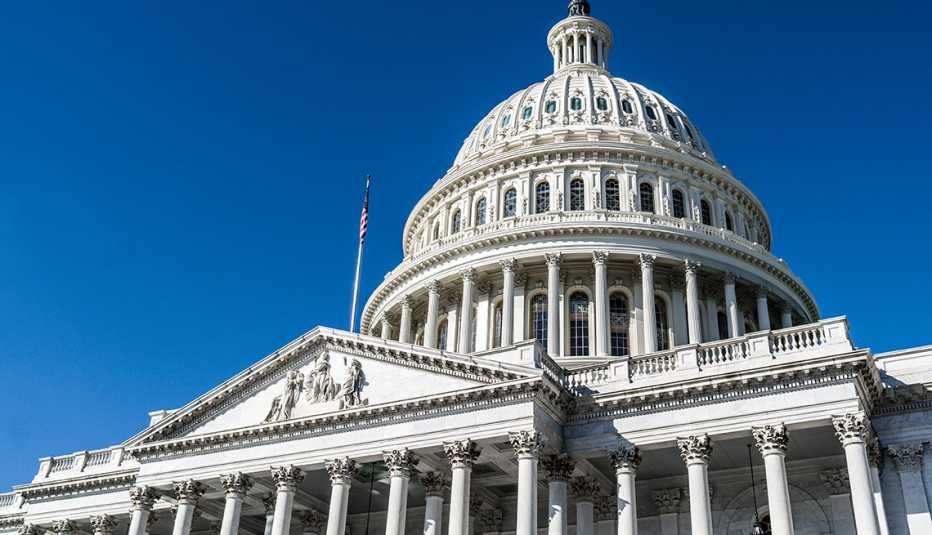 A shot of the top of the U.S. Capitol